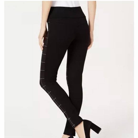 NWT INC Skinny Plaid Front Leggings Size 0 - Picture 2 of 10